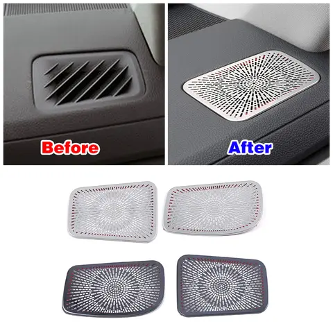 도요타 하이랜더 XU70 2022 자동차 대시 보드 에어 컨디셔너 AC 콘센트 통풍구 커버 장식 프레임 트림 스테인레스 스틸 스티커
