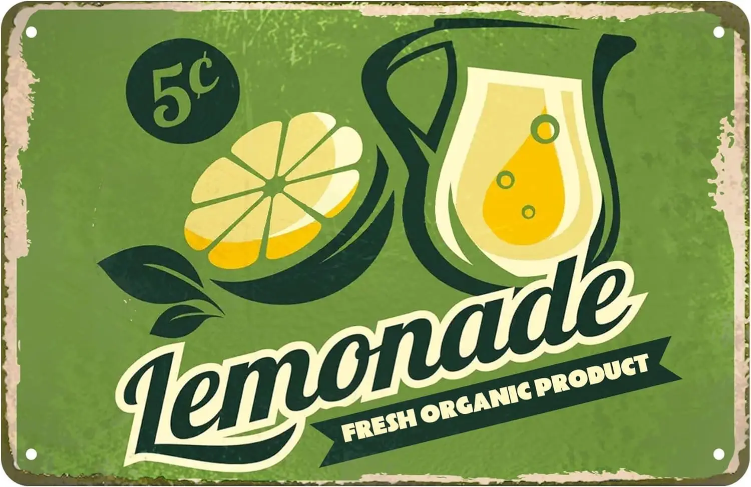 Fruit Drinks Lemon Bubbles Tin Sign Retro Metal Tin Sign For Cafe Bar Store Home Kitchen Wall Decor Funny Vintage Sign Gree sign