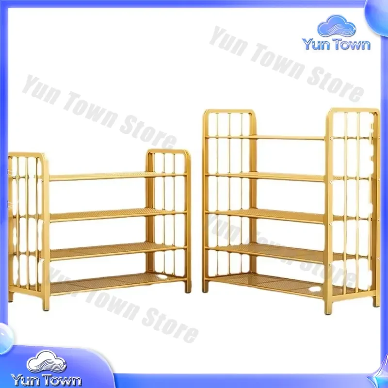 for Simple Storage Artifact Entry Entrance Door Shoe Cabinet Multi-Layer Wrought Iron Display Cabinet Floor-to-Ceiling Steel