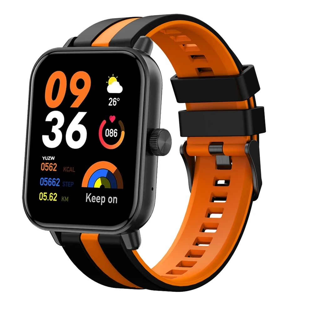 20mm 22mm Two-Tone Watch Bracelet For COLMI P71 P81 C81 M42 Band For For HAYLOU Watch 2 Pro/Solar Plus RT3 Sports Silicone Strap