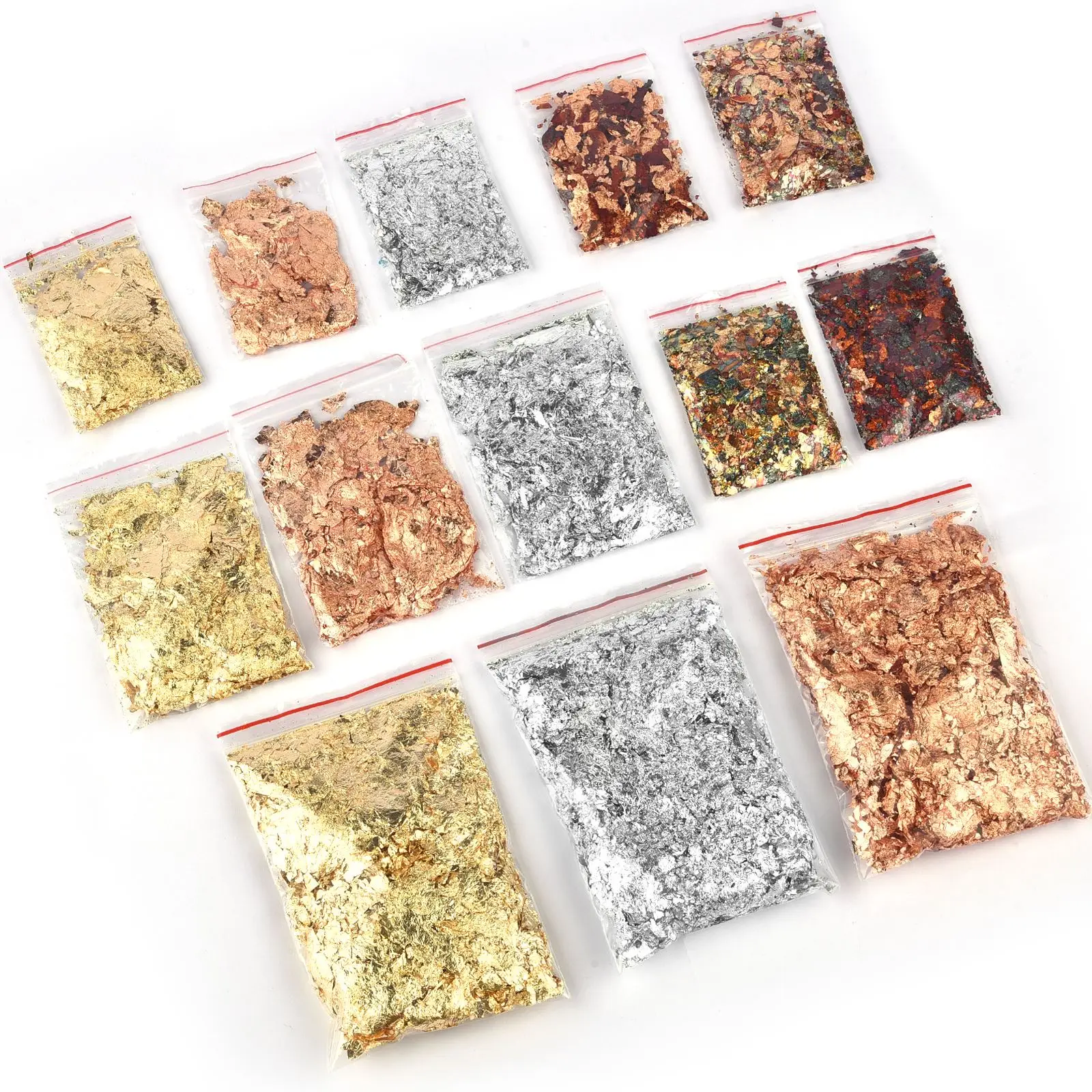 1/2/3/5/10g Gold Folie Papier Harz Füllung Shiny Gold Blatt Flakes Glitters epoxy Harz Silikon Form Füllstoff DIY Nail art Decor