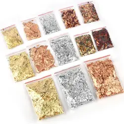 송진 충전재 반짝이는 금박 종이, 에폭시 송진 실리콘 몰드 필러, DIY 네일 아트 장식, 1g, 2g, 3g, 5g, 10g