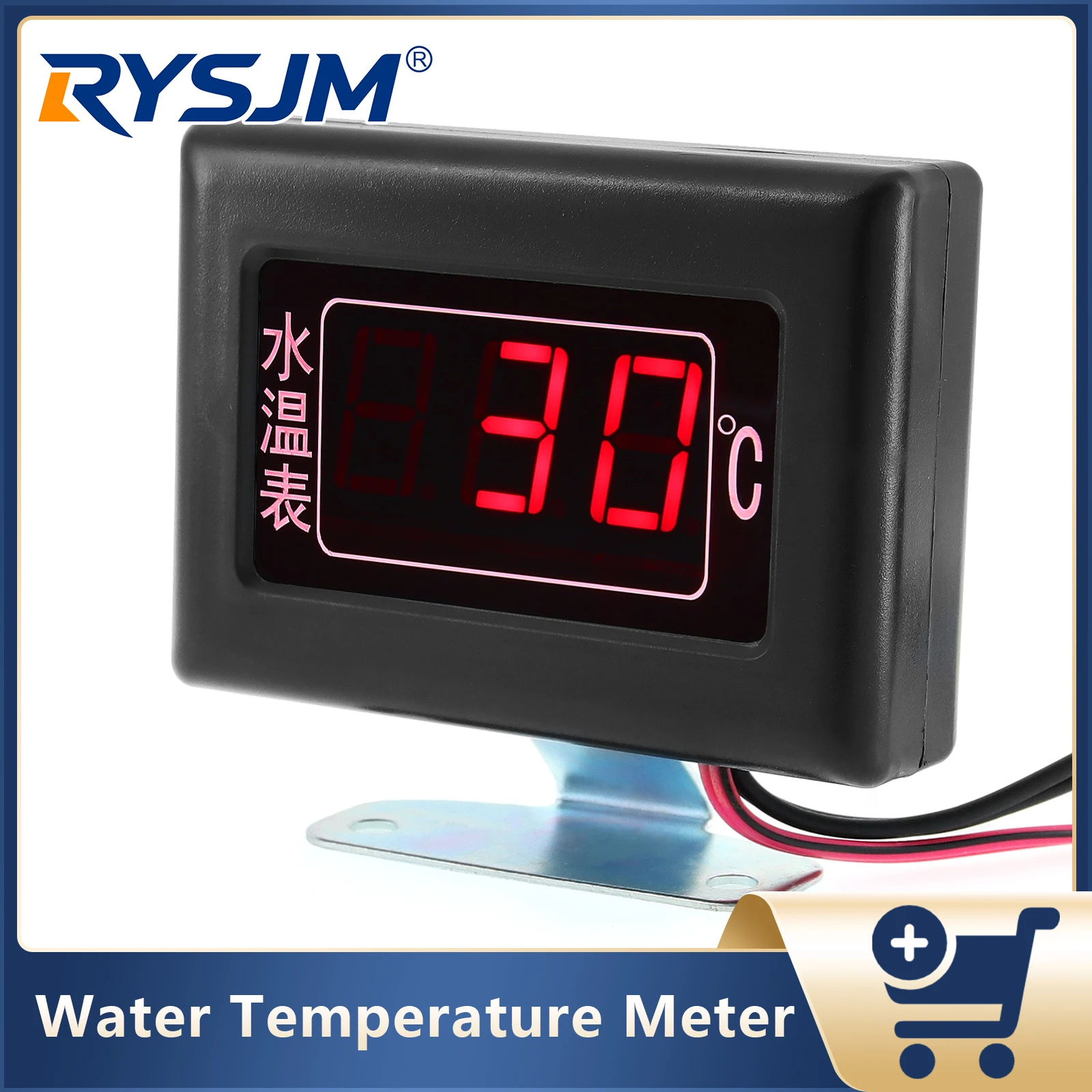 Digital Water Temperature Gauge With 1/8 NPT Water Temp Sensor With Flashing Alarm Water Temp Indicator For Auto Car 12V 24V