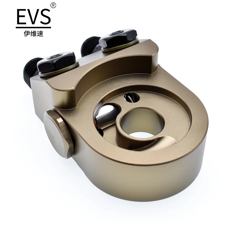 Engine Radiator Adapter Oil Cooler Filter Thermostat Sandwich Plate Elevation Angle 45° AN8 AN10 Aluminum Alloy CNC