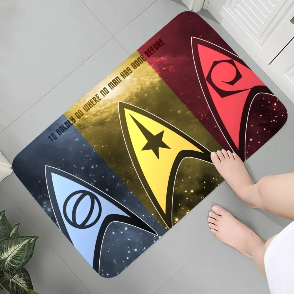 J-Star Treks Floor Mat Graphic Printed Flannel Doormats for Bathroom Kitchen Entrance Carpet Home Decor