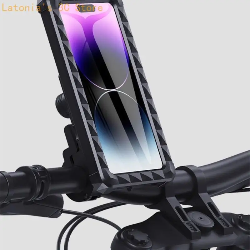 Fahrradlenker-Telefonhalterung, stoßfestes, wasserdichtes Gehäuse mit einfacher Installation, geeignet für Smartphones bis zu – Detail 5