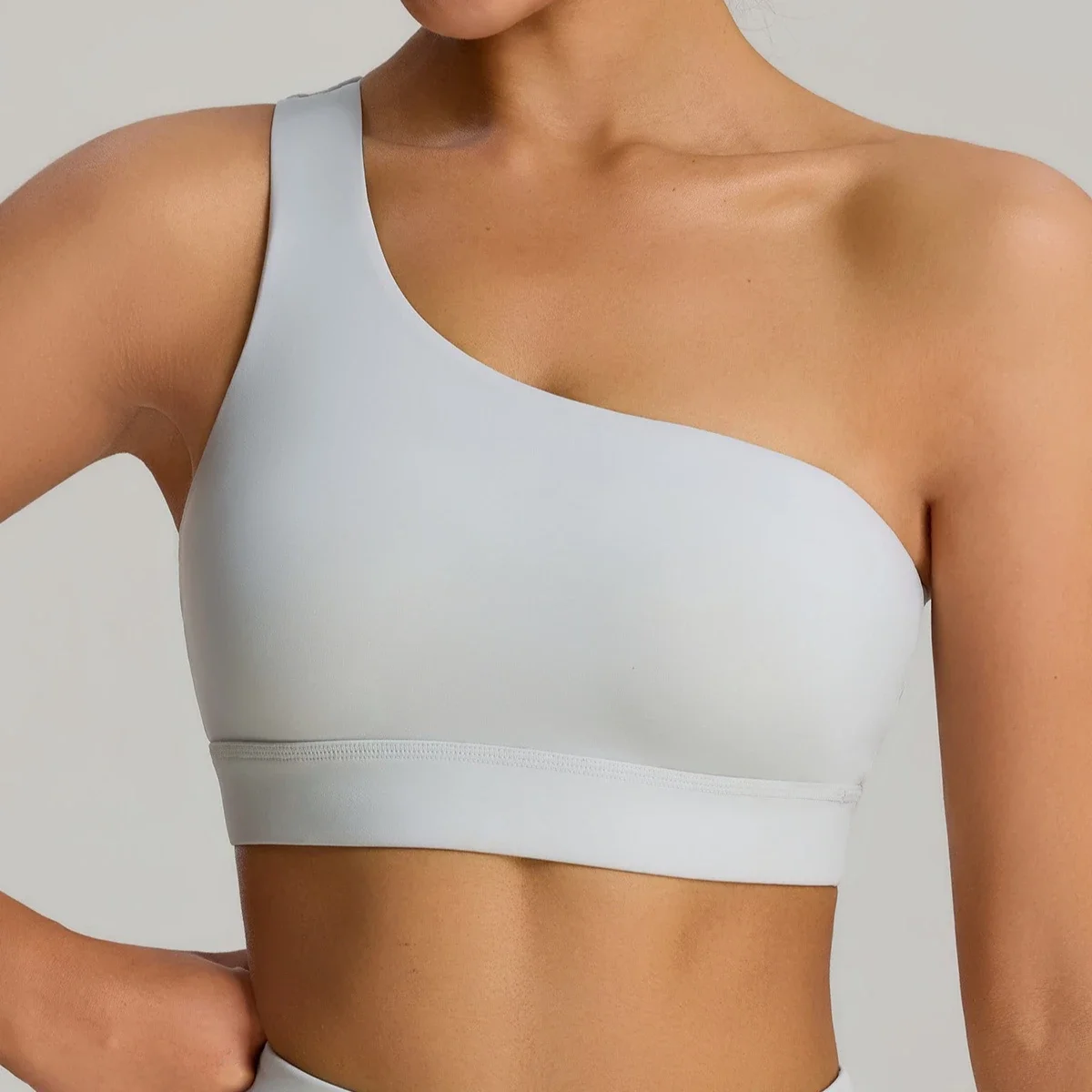 2PCS Workout Yoga Set One Shoulder Sports Bra + Shorts Leggings 2PCS Set Women Gym Tracksuit Fitness Running Active Wear Suits