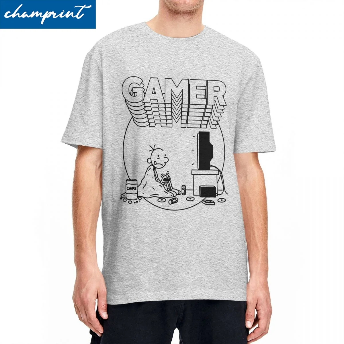 Gamer Circle Frame Loded Diper T-Shirt Diary of a Wimpy Kid Amazing Pure Cotton Tees Round Neck T Shirts New Arrival Clothing