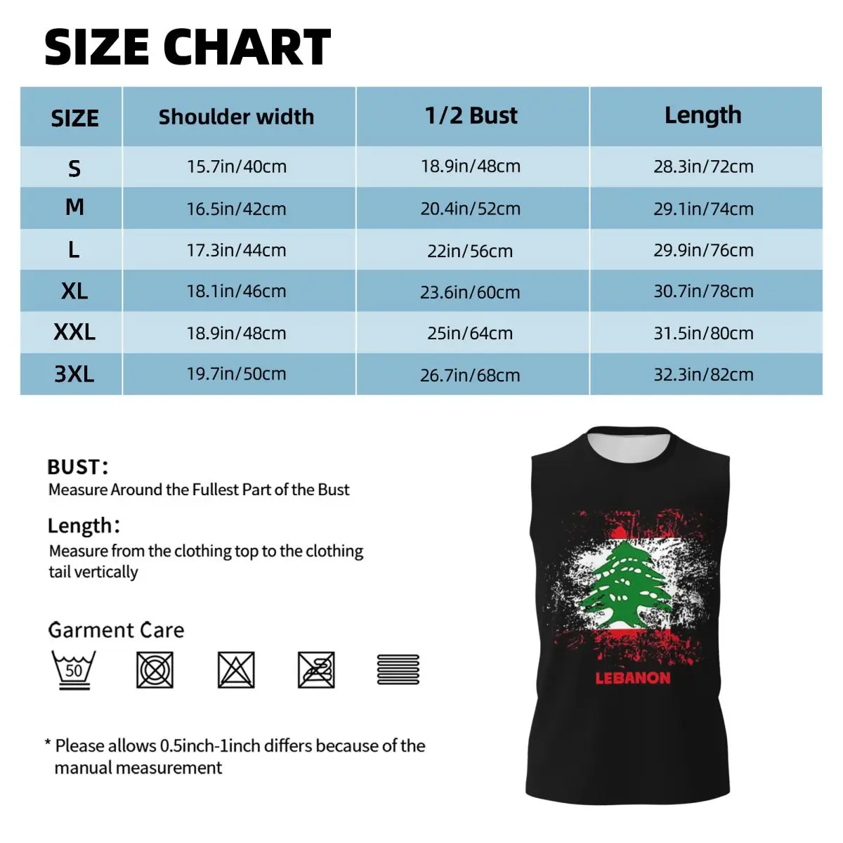 Lebanon Watercolor Lebanon Flag Lebanese Outfit Men Printed Sleeveless T-shirt Hip Hop Street Style Beach Holiday Tank Tops