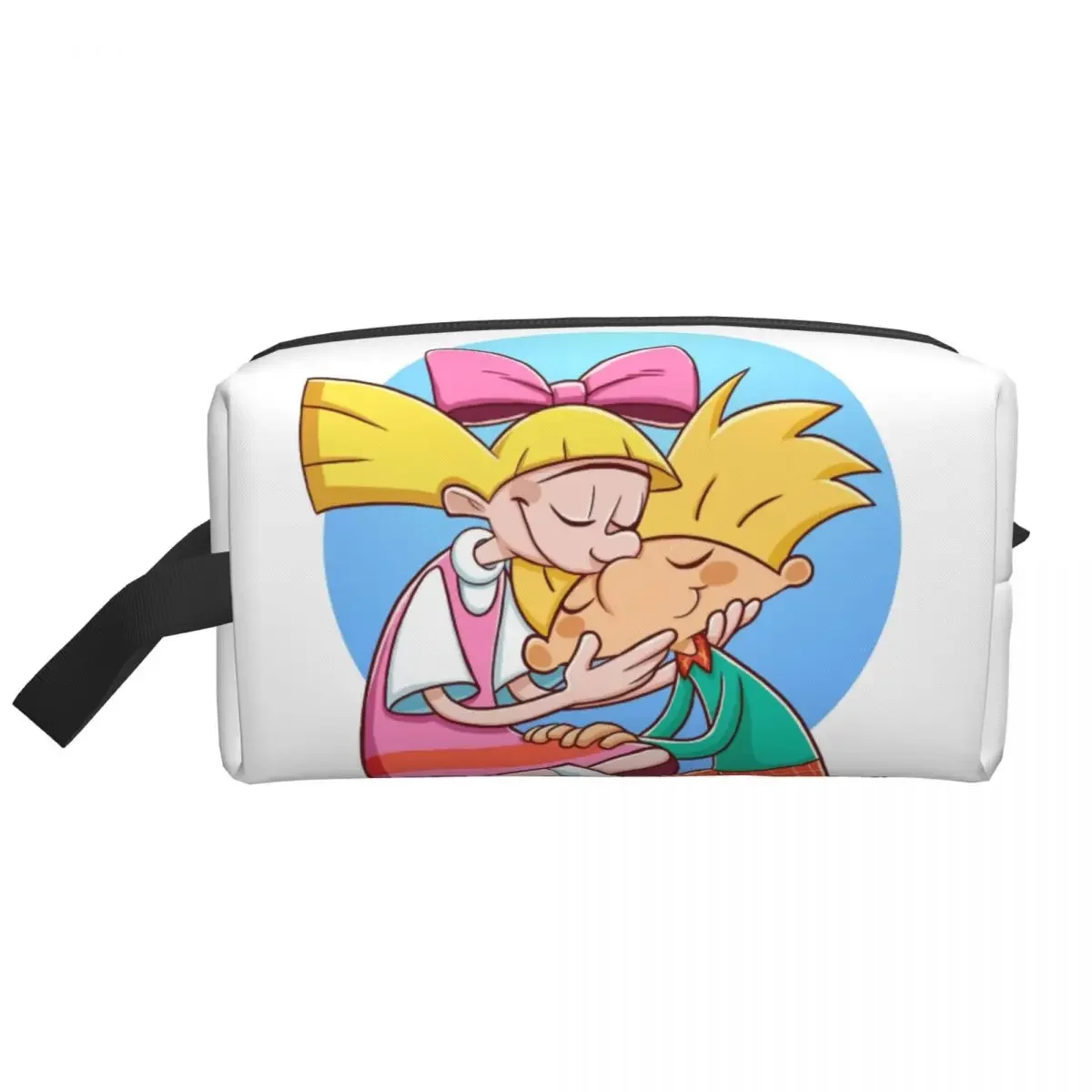 Helga Pataki Anime Animation Hey Arnold bolsa de maquillaje para mujer, organizador de cosméticos de viaje, bolsas de aseo de almacenamiento Kawaii