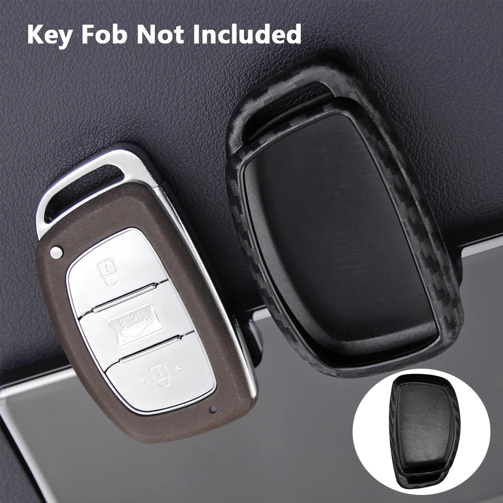 Carbon Fiber Key Fob Chain Case Cover For Hyundai Tucson Elantra Sonata Ioniq 2015-2019 Car Accessories view 3