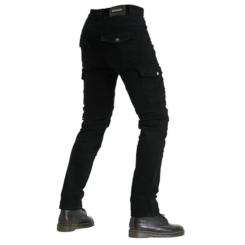 Pantalones de motociclismo Motorpool Volero negro suelto recto locomotora pantalones vaqueros protectores Motor deportes carreras ocio pantalones