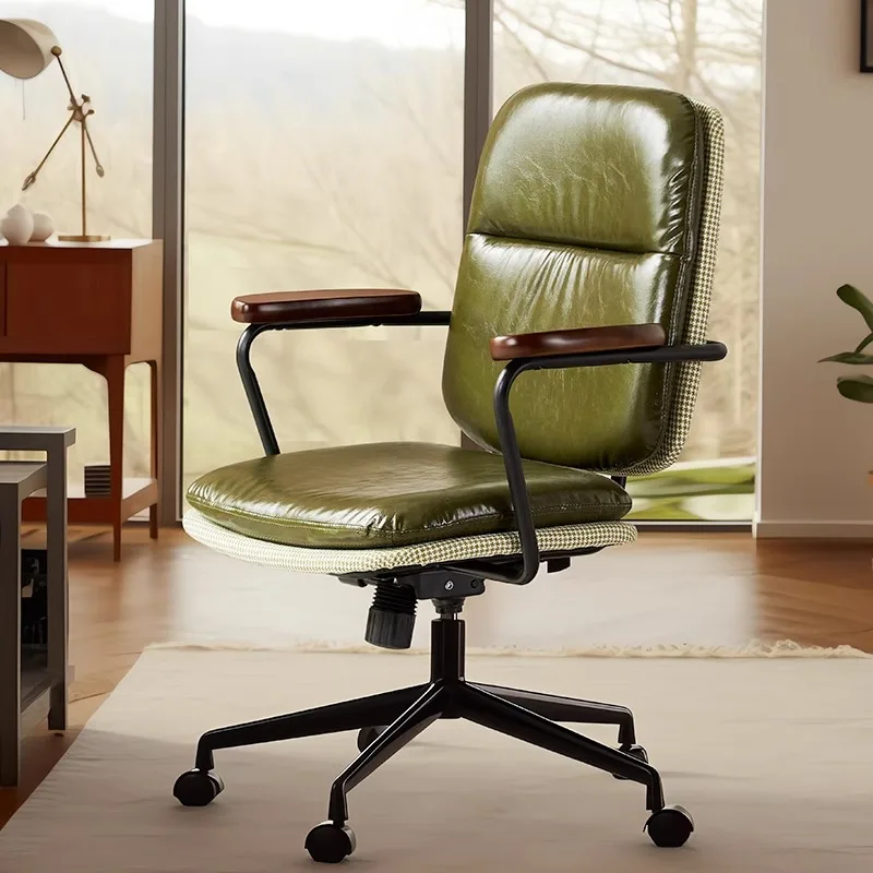 Leather chair home computer comfortable sedentary office chair seat study table chair stool