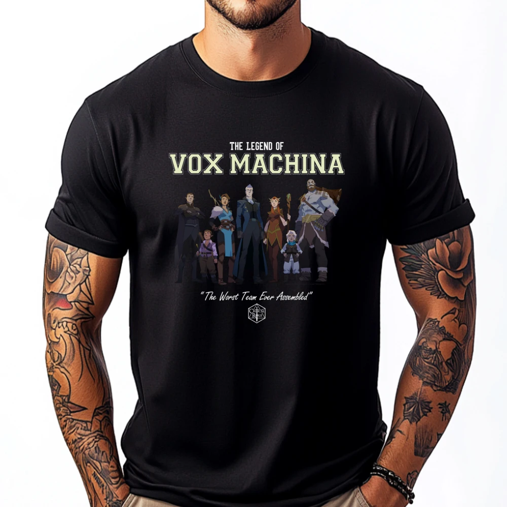 

The Legend Of Vox Machina Group With Varsity XS Graphic T Shirts Men Clothing