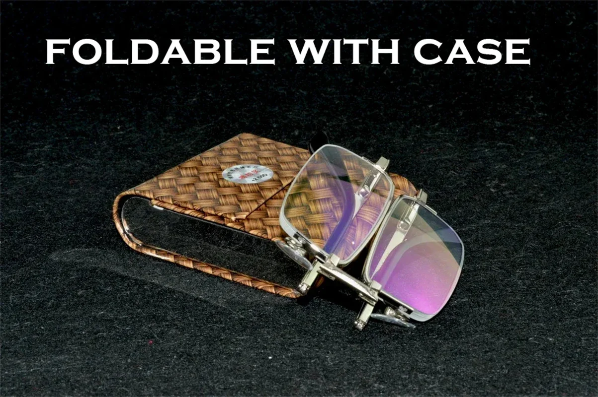 Clara Vida Foldable Eyeglasses With Case Portable Narrow Lenses Men Women Reading Glasses +1 +1.5 +2 +2.5 +3 +3.5 +4