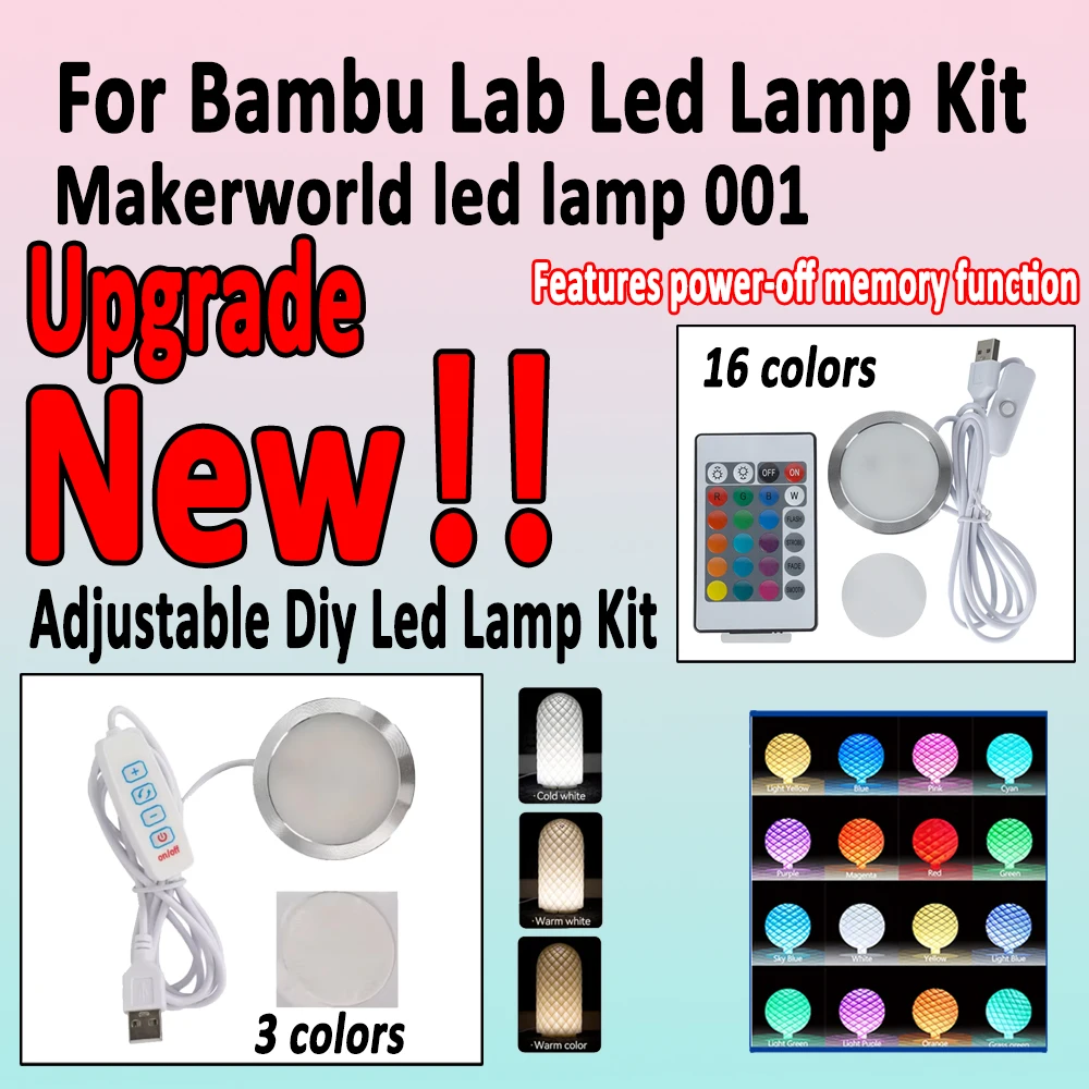 

For Bambu Lab x1p1 Led Lamp Kit 001 Hardware Bambulab Light Kit Led Light Parts Model 3d Printing Parts accessories