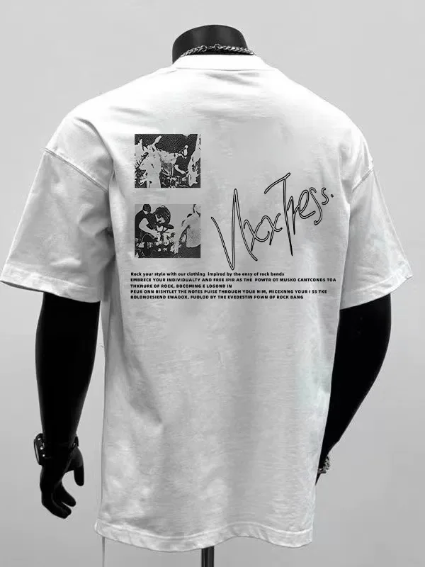 

plus Size 300 Pou American Retro Print Pure Cotton ort Sve T-irt ex Summer Loose Versatile f Sve Body T-S...