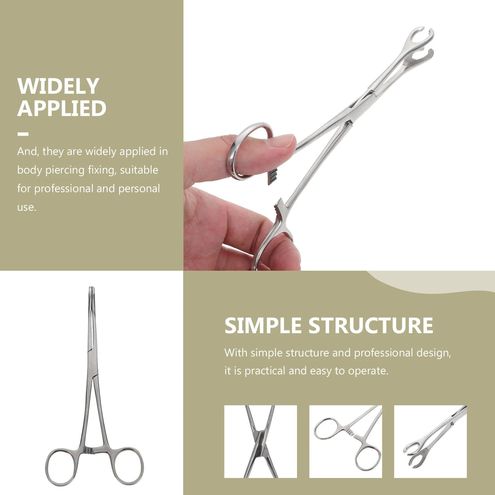 

Зажимы для пирсинга из нержавеющей стали, профессиональные щипцы, инструмент для пирсинга, поставка оборудования, портативные инструменты, плоскогубцы для наборов татуировок