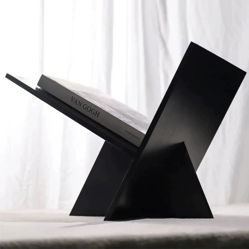 Simple Modern Wooden High-end Bookshelf Magazine Rack Model Room Sales Office Study Room Hotel Room Decoration