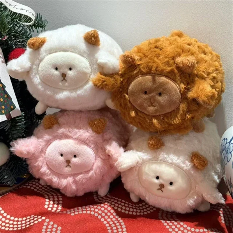 

Kawaii Chubby Sheep Plush Toy Soft Fluffy Round Lamb Stuffed Animal Doll Cute Fat Sheep Plushie for Girl Gift Home Decor