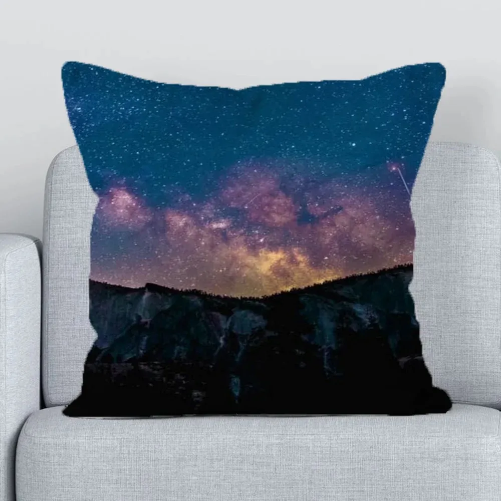 Fashionable Home Decoration Supplies Night Scenery Starry Sky Pattern Pillow Cover Office Sofa Cushion Cover