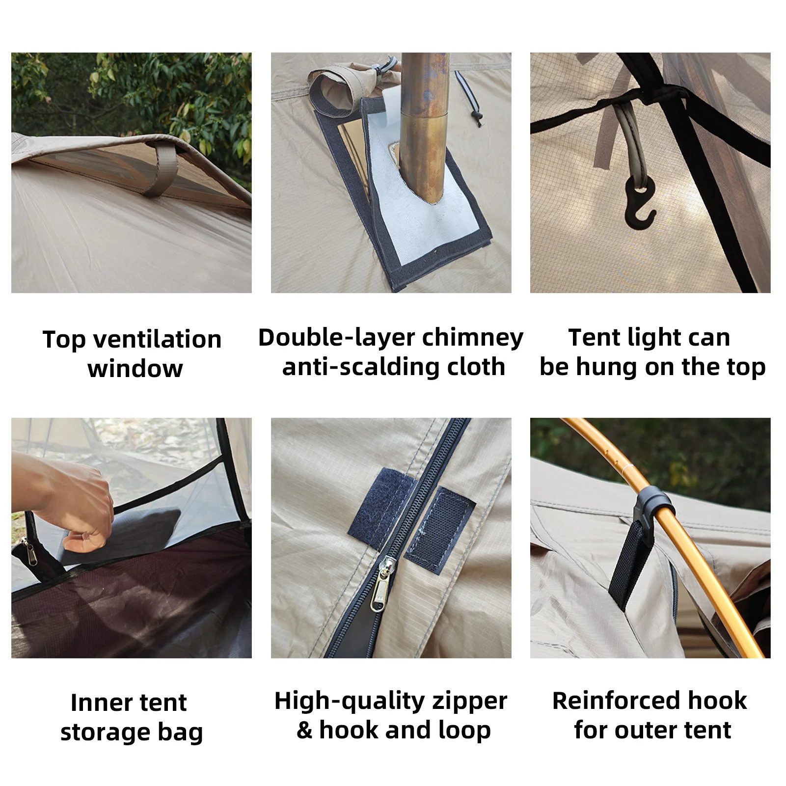 Namiot kopułowy dla 2 osób, ognioodporny, wodoodporny, wytrzymały, z osłoną przeciwsłoneczną, łatwy w użyciu, wysokiej jakości, do biwakowania i wędrówek na świeżym powietrzu.