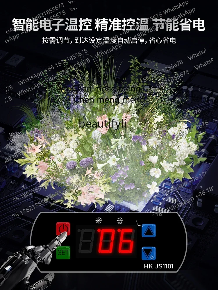 

Холодильный шкаф-витрина Zi5556 для сохранения цветов, коммерческий, стеклянный, для цветочных магазинов, большой емкости