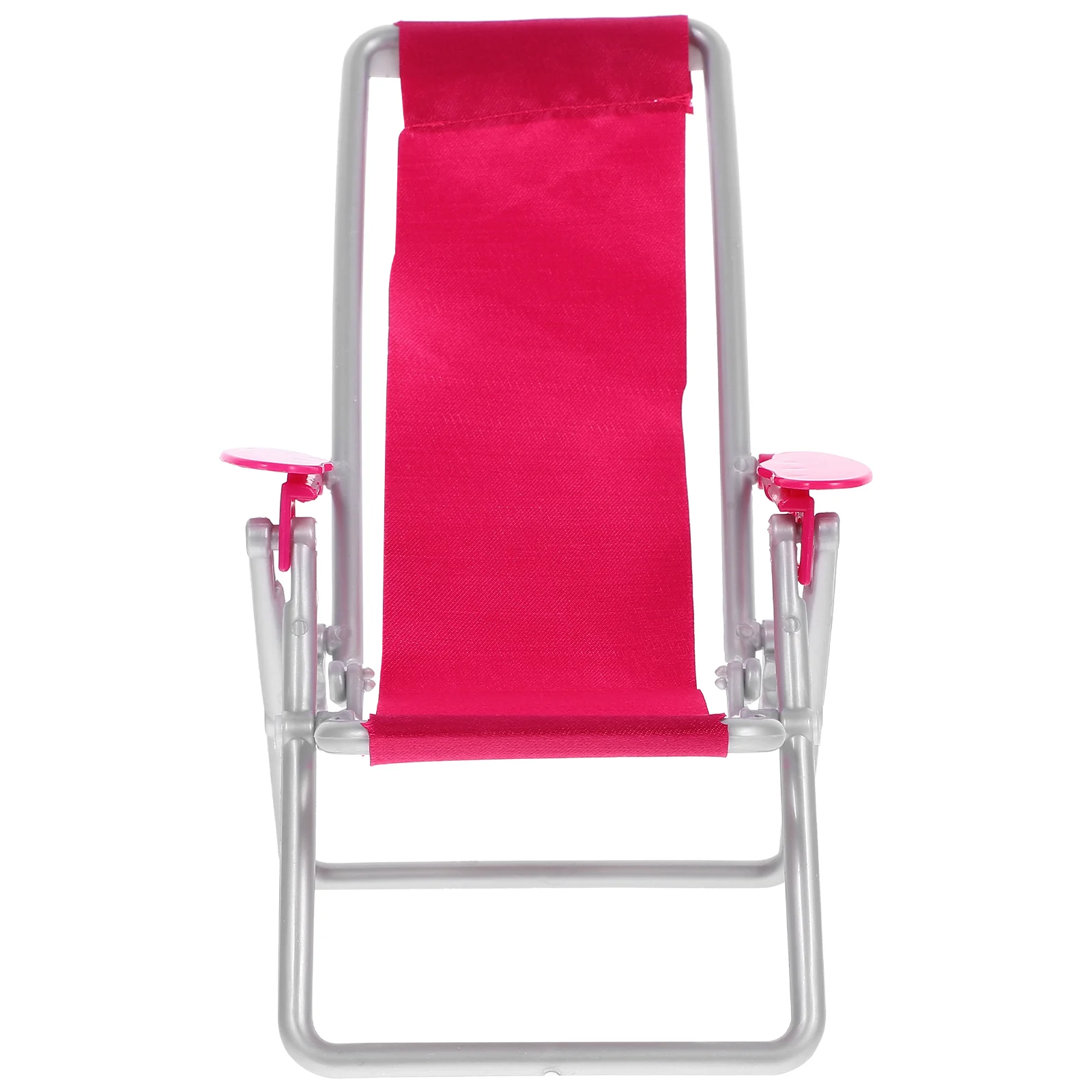 Mini Deck Chair Oxford Cloth Small Simulation Adjustable Folding Beach Chair for Home Model Doll House Miniature Accessories