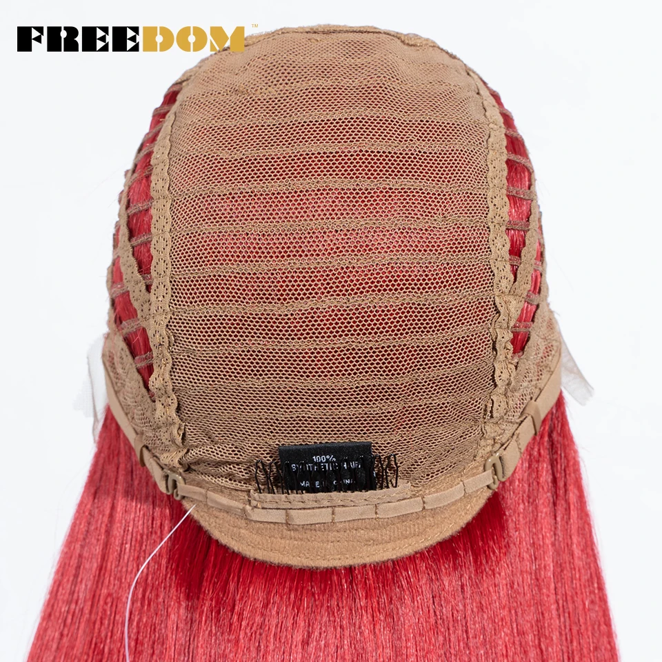 الحرية الاصطناعية الدانتيل الجبهة الباروكات للنساء 28 بوصة مستقيم الدانتيل الباروكة مقاومة للحرارة أومبير براون الأحمر الأبيض تأثيري الباروكات