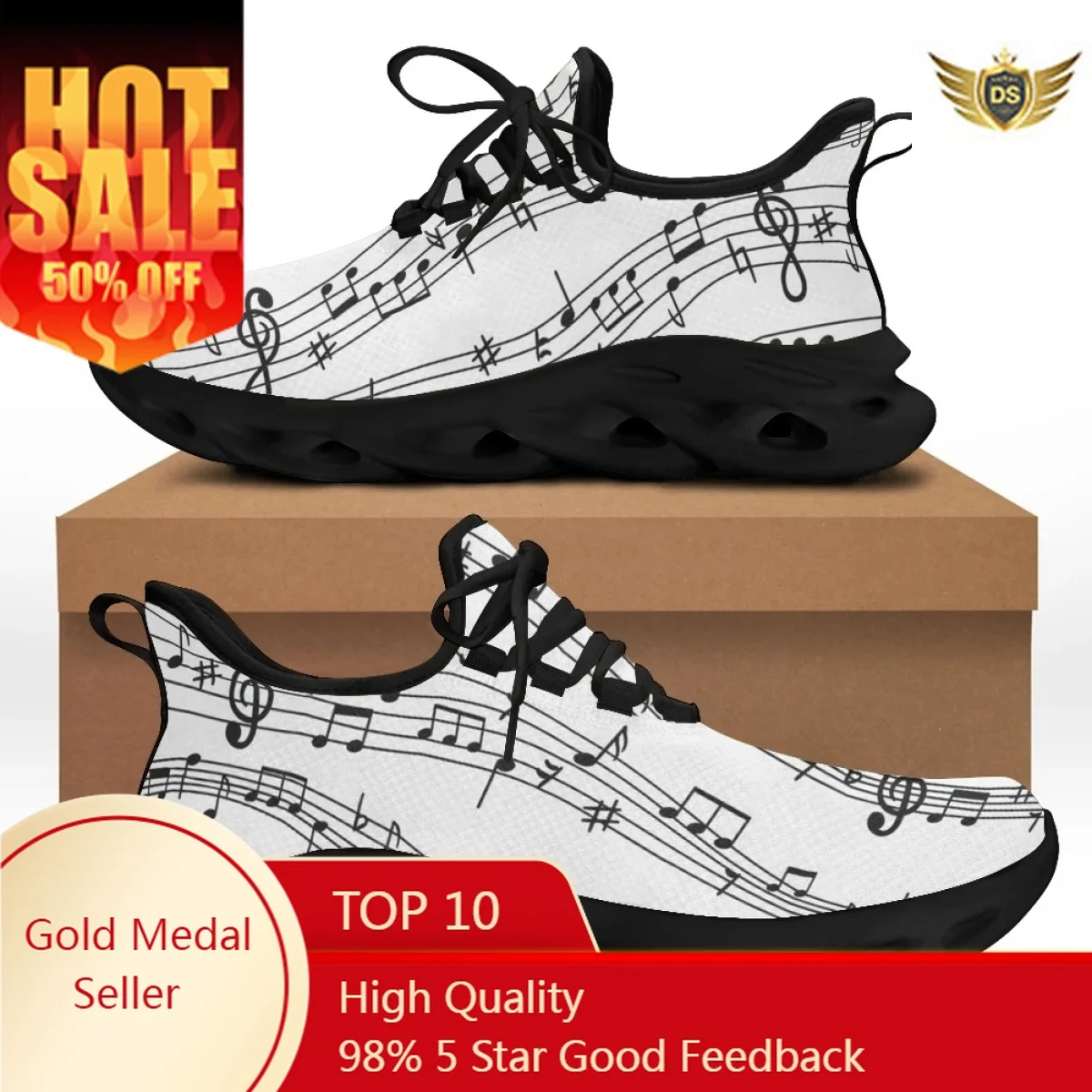 Mode Musiknoten Cartoon Muster weibliche flache Schuhe Komfort Sport Turnschuhe für Frauen schnüren Zapatillas Hombre