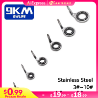 Fishing Rod Guides Stainless Steel 5~10Pcs Rod Building Repair Kit Freshwater Saltwater Fishing Tool Ceramic Ring Eye 1.5~6.8mm