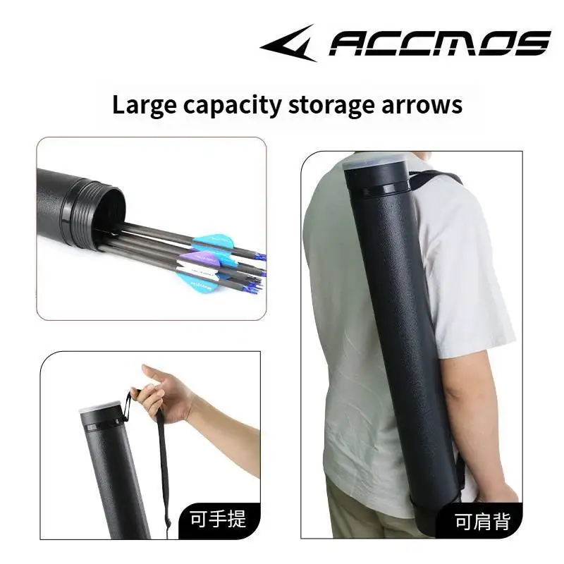 ​​PE Archery Quiver Tube Large Capacity Portable Arrow Holder with Shoulder Strap for Outdoor Hunting Shooting Sports​