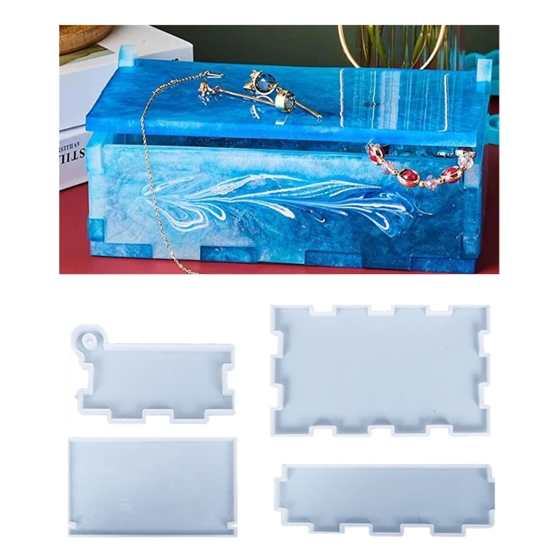 Smooth Storage Box Resin Mold Box Enjoy Handmade Project for DIY Crafts Making Store Various Crafts Jewelry Brushes Y08E