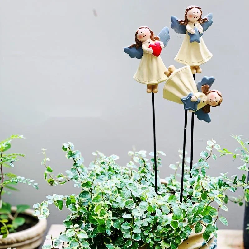 Villa Garden Ground Insertion Creative Angel Climbing Holder Potted Green Plant Decoration Balcony Arrangement Flower Plugin