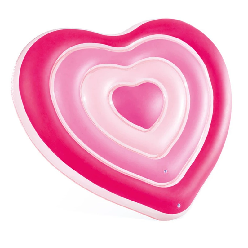 Inflatable Sweet Heart Pool Floats for Adults Heart Shaped Pool Floating Lounger  Water Pool Toys for Summer Swimming Luau Party