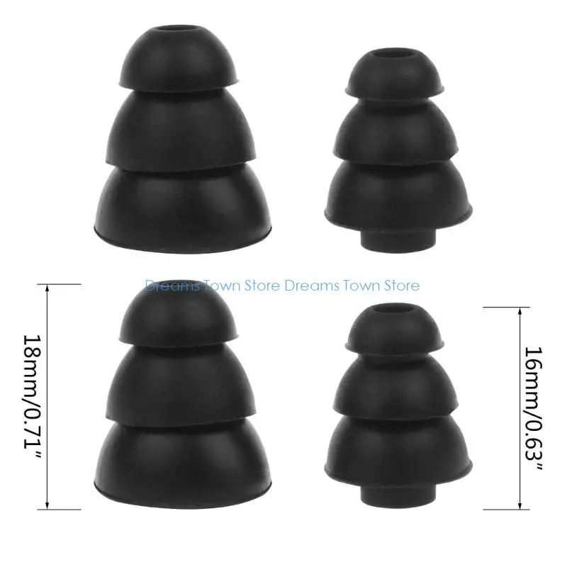 HX6A Silicone Earbud Tips Replacement for  E3C E3G E4C E5C Earbuds,S / L 2 Size