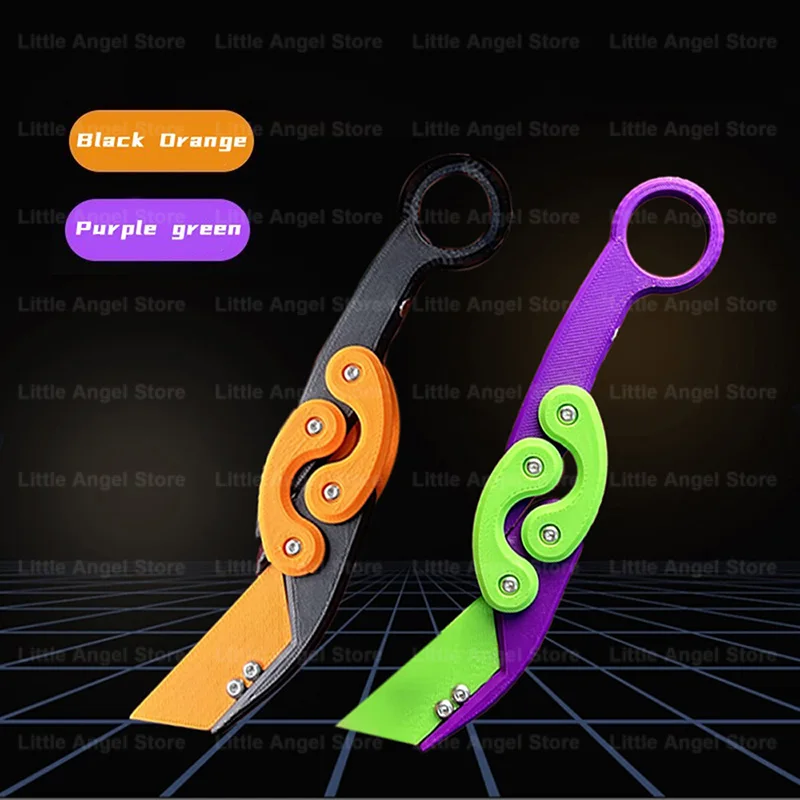 Neue 3D Gedruckt Schwerkraft Klaue Messer Spielzeug Stress Relief Schmetterling Zappeln Hand Greifer Sensorischen Spielzeug Klapp Klaue Messer Rettich für Geschenk