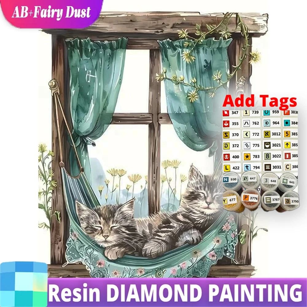

Акриловая смола AB Fairy Dust для 5D алмазной вышивки, пейзаж на окне, новинка, мозаика из страз, акриловые товары для рукоделия, вышивка, хоулуни (или хоулуни)