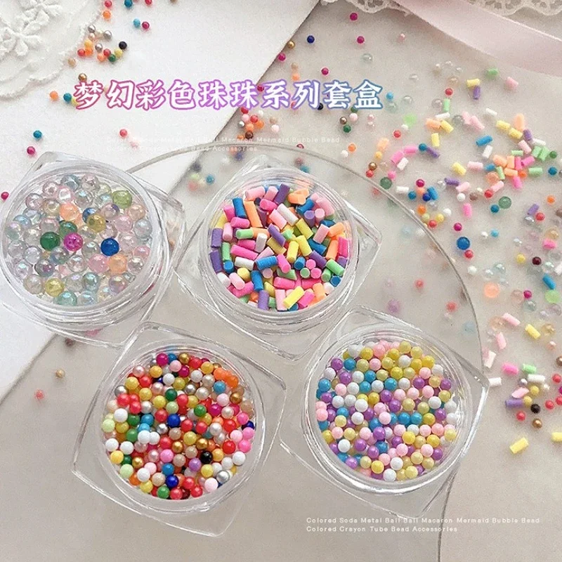Bella bolla colorata perline colorate 3D circolare a pois trapano colore caramella decorazioni per unghie accessori strumenti per manicure fai da te