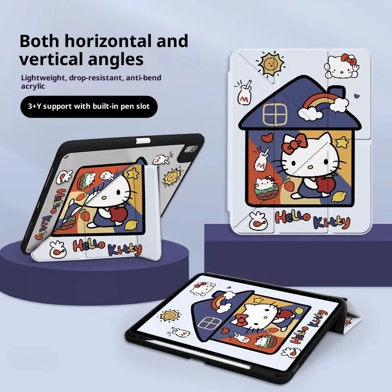 

Чехол Hello Kitty для iPad iPad iPad Air 3 4 5 M2 M3 Pro 4 5 6 12,9 дюйма M4 Чехол для планшета Ipad 9/10/11 A16 11 дюймов Mini A17 Защитный чехол