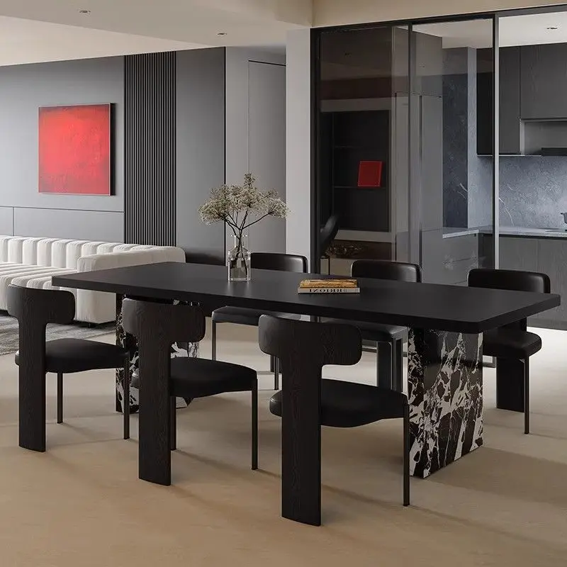 

Dining table island dining table and chairs household combination large apartment simple tea table rectangular designer