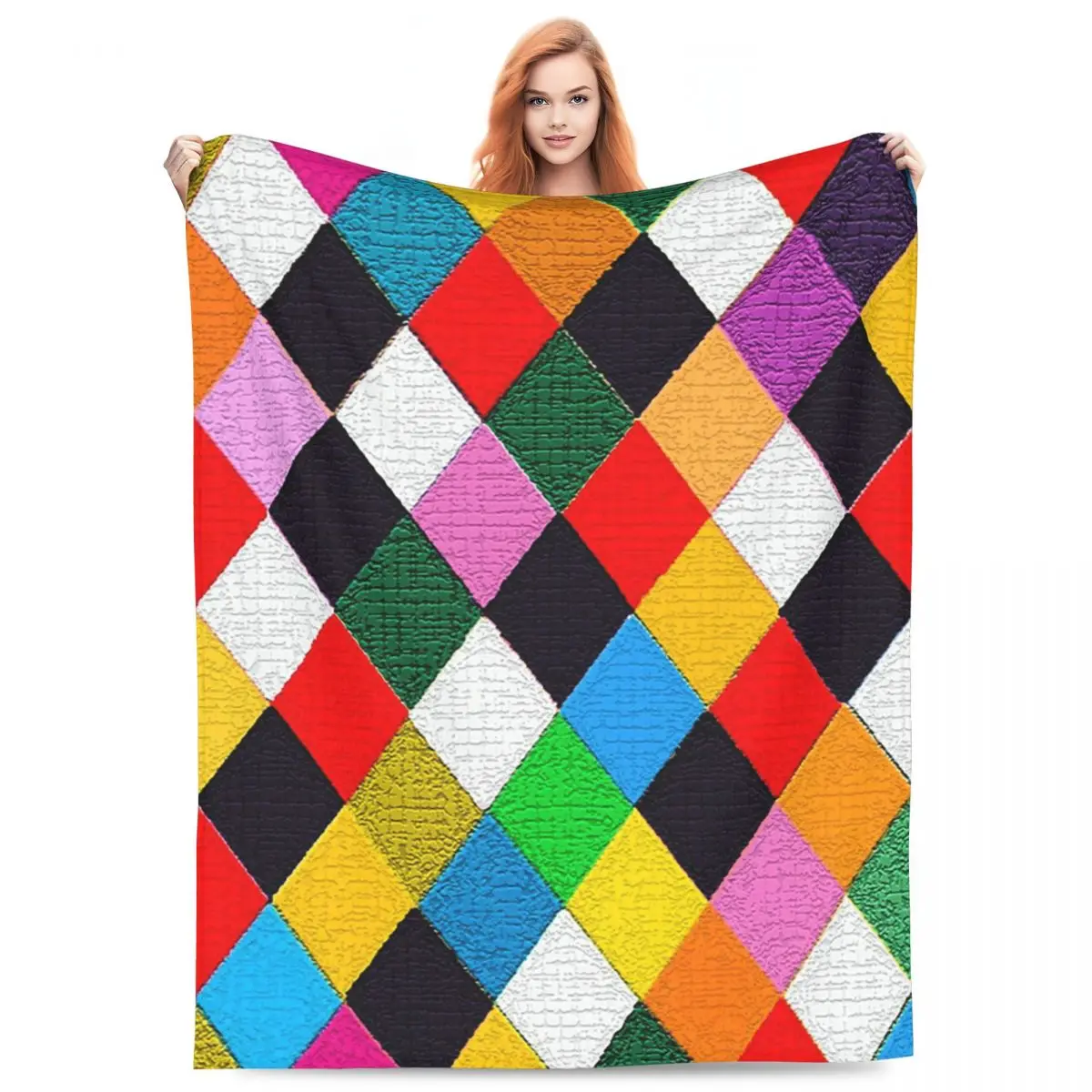 Venetian Mask Mardi Gras Harlequin Pattern Blanket Flannel Sofa Throw Blanket Multi-function for Home  Office Throws Bedspread