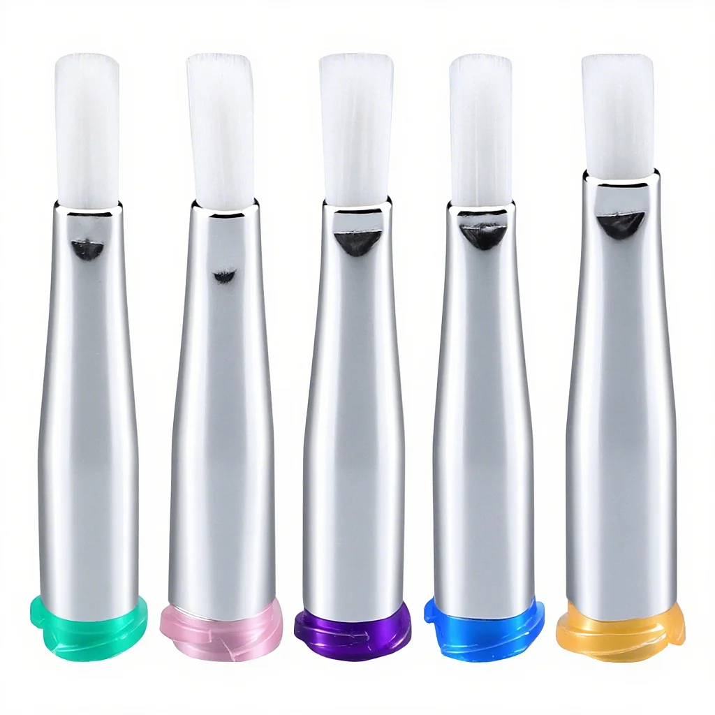 5Pcs 4mm Brush Dispensing Tip Flat Mouth Soft Brush Needle Syringe Needle with Luer Lock. for Dispensing Glue, Grease, Liquid