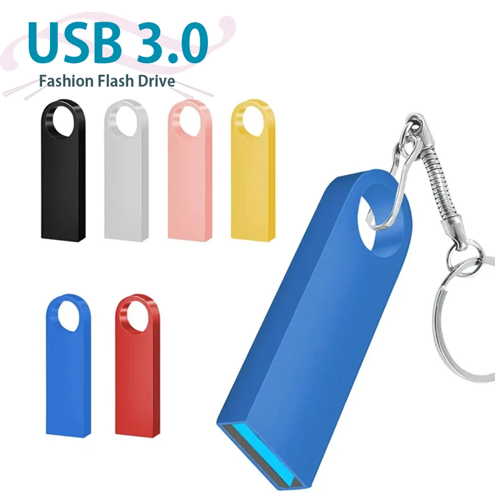 New Arrival Metal USB 3.0 Flash Drive 128gb 16GB 8GB  Colorful Pendrive 32gb 64gb USB Flash USB Disk Memory Stick U Disk Gif