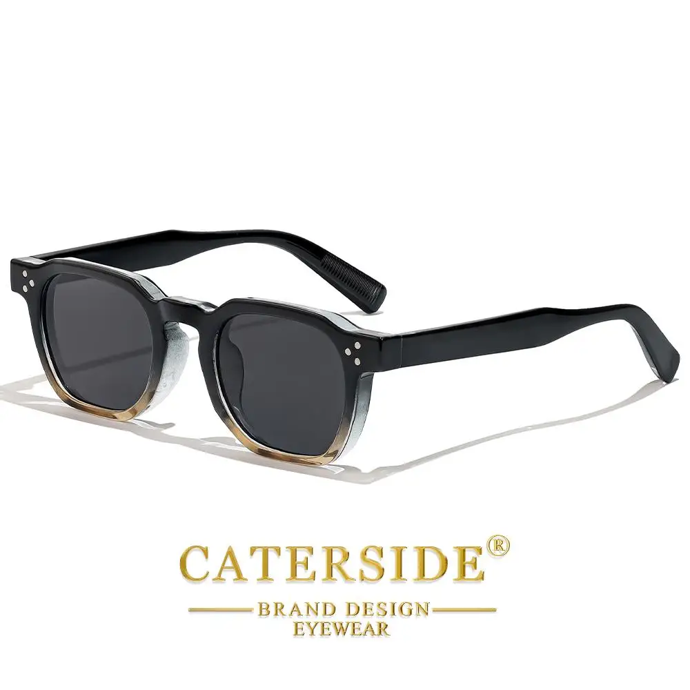 CATERSIDE Modische Herren-Sonnenbrille Markendesign Quadratische Punk-Sonnenbrille Damen Outdoor Reise Party Dekoration Geschenk Brille UV400 – Detail 5