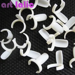 50 Pcs Acrylic Full Nail Tips UV Gel Color Pops Display Nail Art Ring Style Artificial Enhancements for Beauty