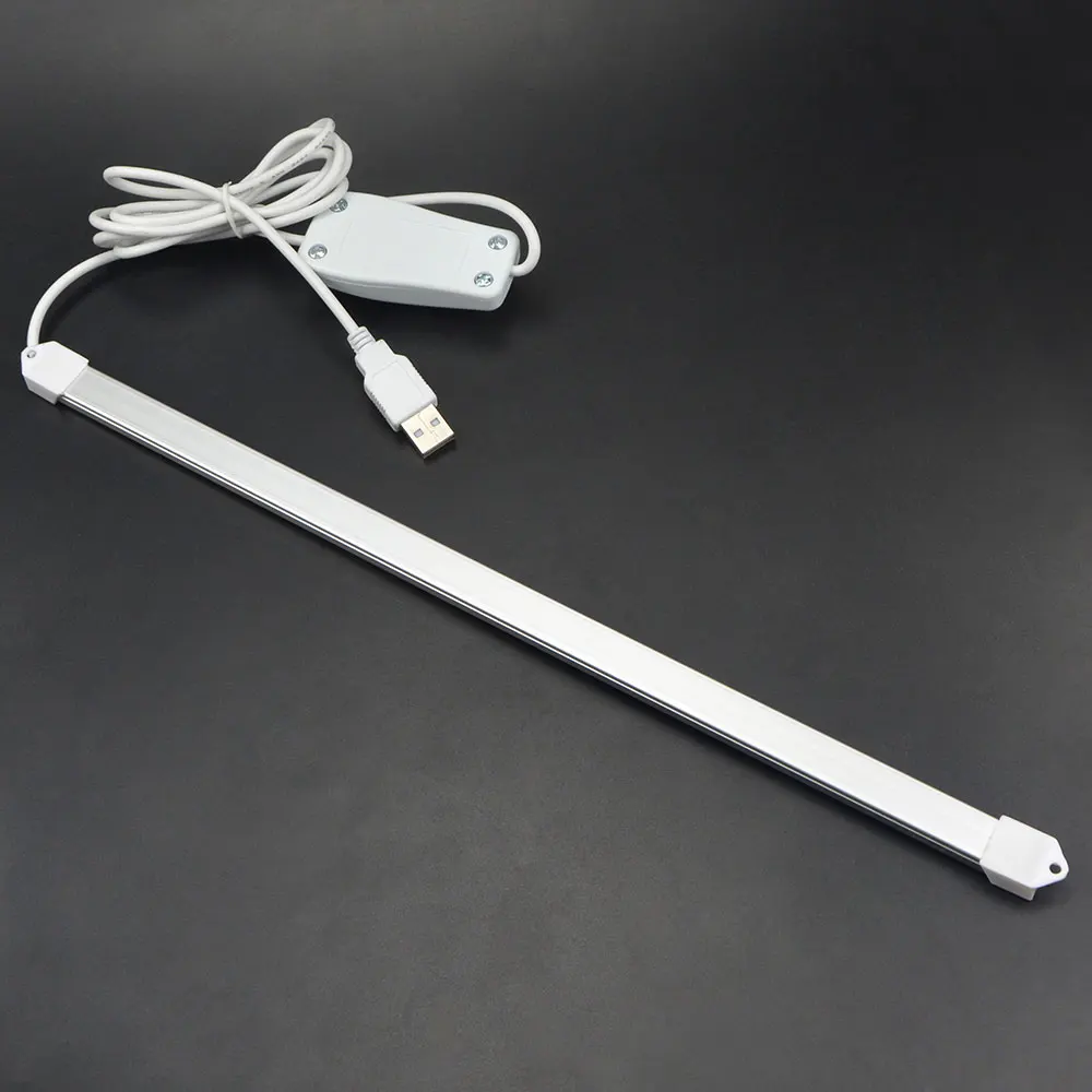 5V USB LED Bar Lamp Aluminium 35cm Drukknop Drie Kleuren Verstelbaar Nachtlampje Bureaulamp Voor Computer Power Bank