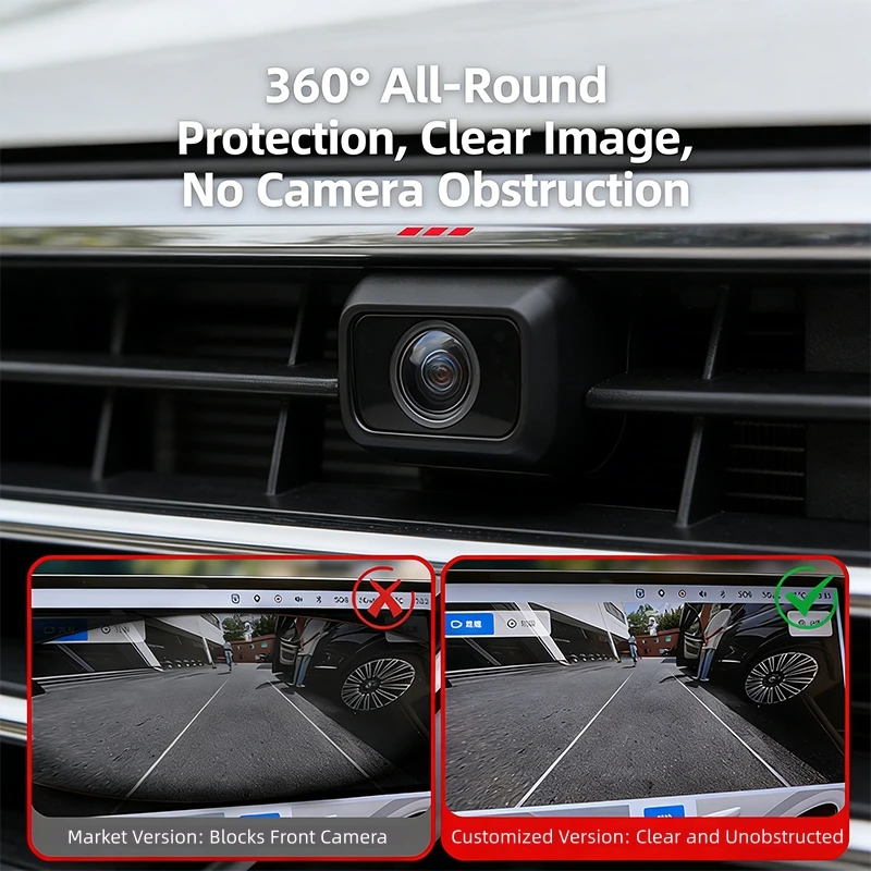 2Pcs For Alfa Car Camera Lens Transparent Protector Cover Universal Front Bumper Camera 360° All-Round Lens Guard Auto Parts
