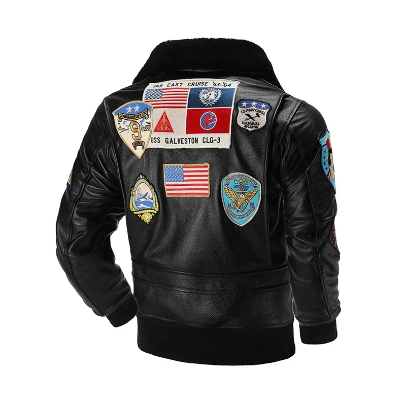 Copersian G1 Air Force Flight Leather Jacket Cowhide and Cotton Men's Wool Collar Top Layer Gun Same Tom