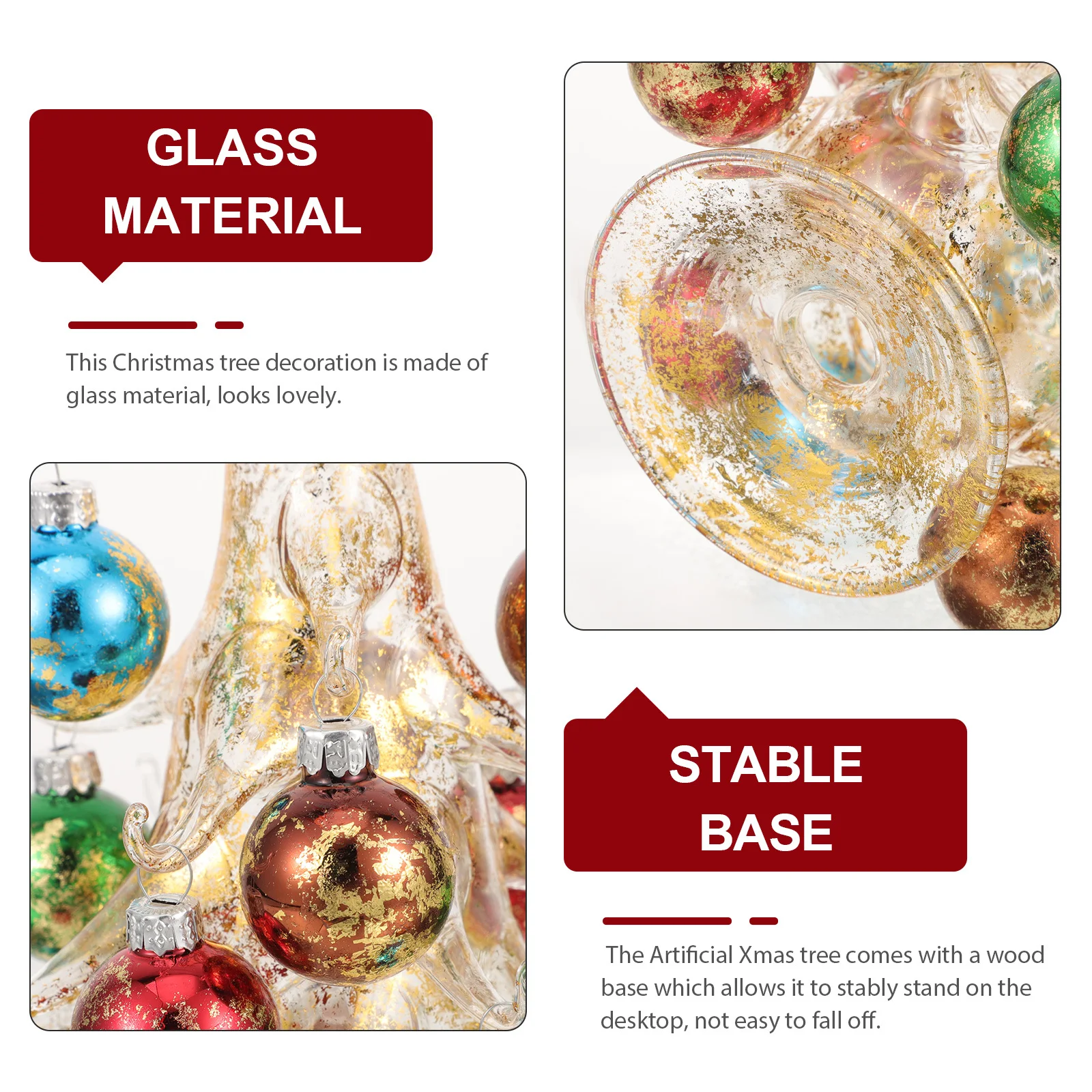 

Christmas Tree Glass Desktop Decoration Holiday Party Ornament Tabletop Xmas Small Decorative Xmas Supplies Christmas Trees